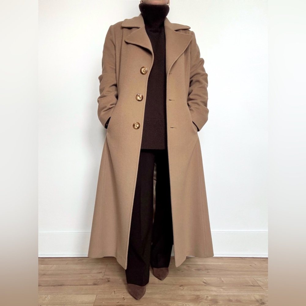 Fluerette Wool Coat Loro Piana Italian Wool Camel Classic Old Money Maxi Coat
